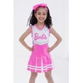 thumbnail image 2 of Conjunto de atuendo de Barbie para niñas pequeñas, vestido de animadora, rosa/blanco, 7-8, 2 of 6