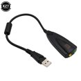 thumbnail image 1 of External USB Sound Card 7.1 Adapter 5HV2 USB to 3D CH Sound Antimagnetic Audio Headset Microphone 3.5mm Jack For Laptop PC black, 1 of 6