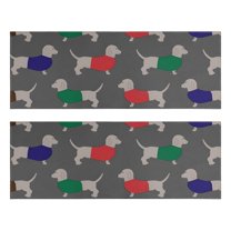 Kitchen Rugs Sets Of 2,Dachshund Footprint Anti Fatigue Kitchen Mat Rugs Non Slip Washable,Decorative Kitchen Floor Mats for Kitchen,Sink,Laundry,17"X47"