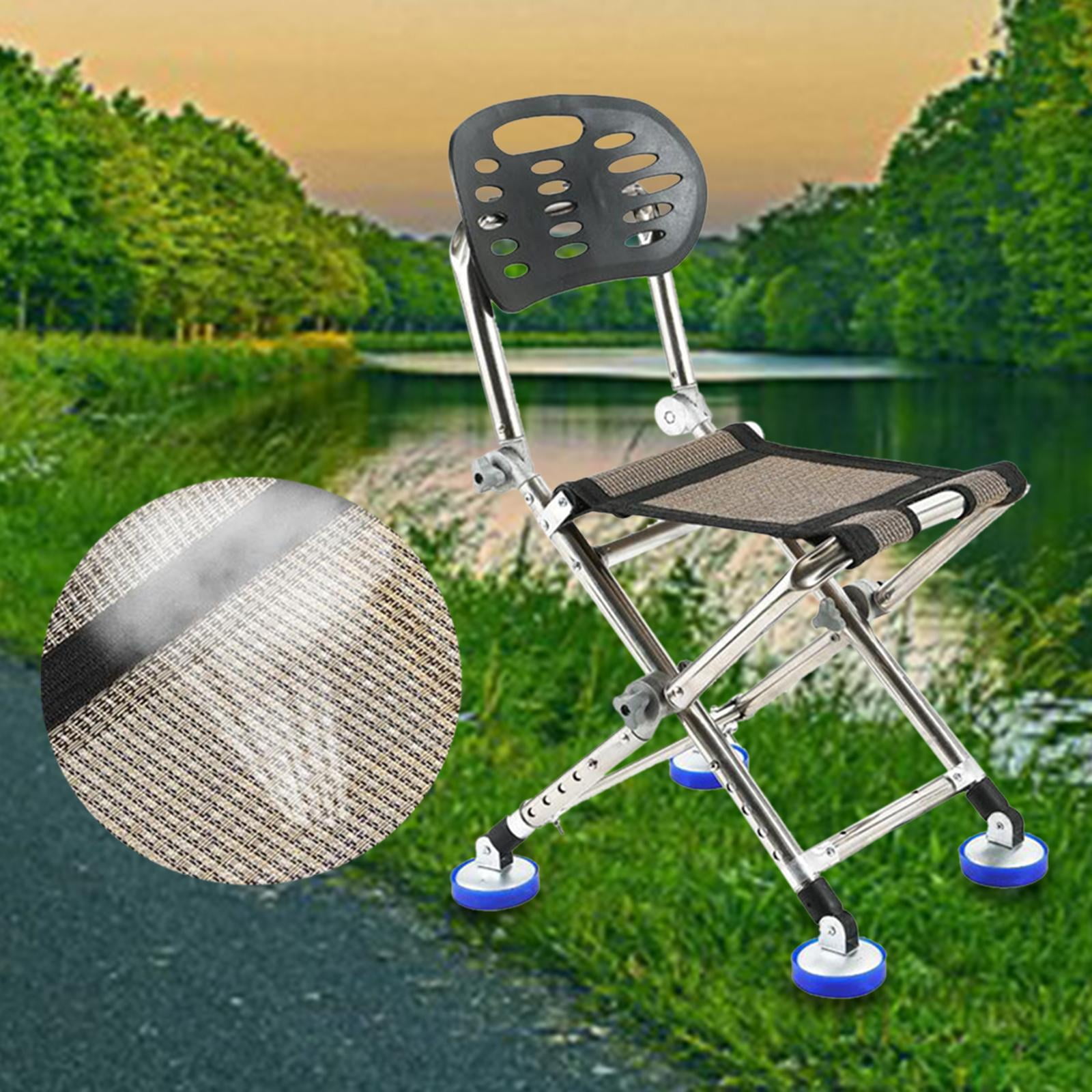 Fishing Chair Foldable Camping Stool Sturdy Durable Telescopic Legs