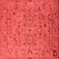thumbnail image 1 of Ahgly Company Indoor Square Oriental Red Industrial Area Rugs, 4' Square, 1 of 4