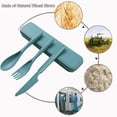 thumbnail image 3 of Tneene 10 Sets Wheat Straw Cutlery,Portable Travel Utensils Spoon Fork Knife Tableware Set, Reusable Flatware Set with Case for Lunch Boxes Workplace Camping School Picnic or Daily Use, 3 of 8