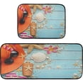 thumbnail image 7 of SKYSONIC Holiday Beach Starfish Seashells Kitchen Mats and Rugs Old Blue Wooden Board Floor Runner Area Rug Washable Carpet Perfect for Living Room Bedroom Entryway,19.7"x27.6"+19.7"x47.2", 7 of 7