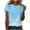 Sky Blue, variant on Sparkling Gradient Crew Neck Tee for Women - Summer Trendy Short Sleeve Tshirt with Shimmer Design, Casual Tops S-2XL