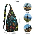 thumbnail image 3 of Cyberpunk Gamer Chest Bag - Digital Controller & Button Print Sling Backpack (Level Up Design, Adjustable Strap for Gaming Conventions), 3 of 4