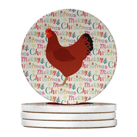 

Carolines Treasures WDK2688RCS4 4 x 4 in. Unisex New Hampshire Red Chicken Christmas Large Sandstone Coasters - Pack of 4