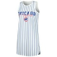 thumbnail image 2 of Women's Concepts Sport White Chicago Cubs Reel Pinstripe Knit Sleeveless Nightshirt, 2 of 3