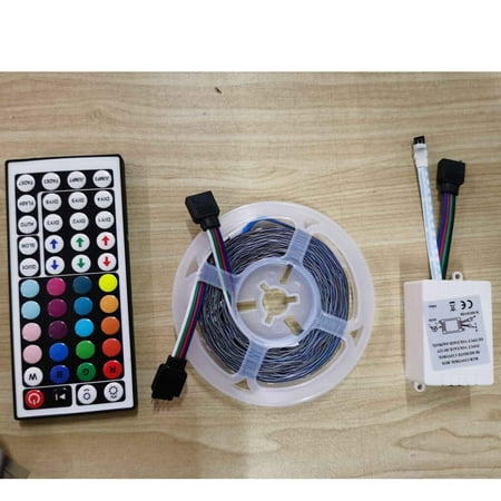 

ociviesr Funny home decor 5M 5050 RGB SMD LED Waterproof Flexible Strip 300 LEDs + 44 Key IR Remote IP65 Waterproof Light Strip Tape Light Home kitchen Track Lighting Colorful Plastic