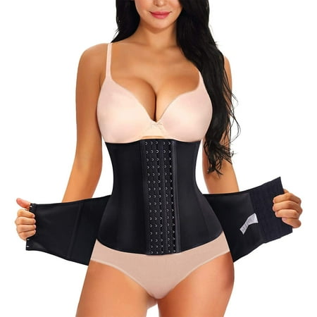

Nebility 2 in 1 Postpartum Belly Wrap Girdle C-section Recovery Belly Belt Pelvis Belt Waist Trainer Tummy Control for Women(Beige Medium)
