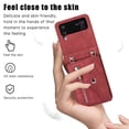 thumbnail image 2 of Jiahe Cover for Samsung Galaxy Z Flip 3, Wallet Case Crossbaody, with RFID Blocking Shockproof Zipper Purse with Card Slots Holder Adjustable Detachable Shoulder Strap Lanyard Case Cover, red, 2 of 7