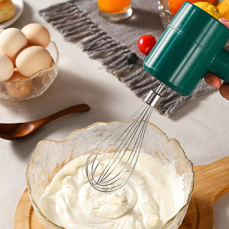 Frogued Electric Egg Beater Three Gear Adjustments Twisted Garlic Cup  Removable Stick Convenient Freely Switch Stir ABS Wireless Design Electric  Handheld Mixer Kitchen Tool (White) 
