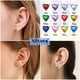 thumbnail image 4 of Pendientes de aro de plata de ley con piedras natales Silvora para mujer. Diamantes creados. Delicada joya de regalo para cumpleaños o Navidad, 4 of 8