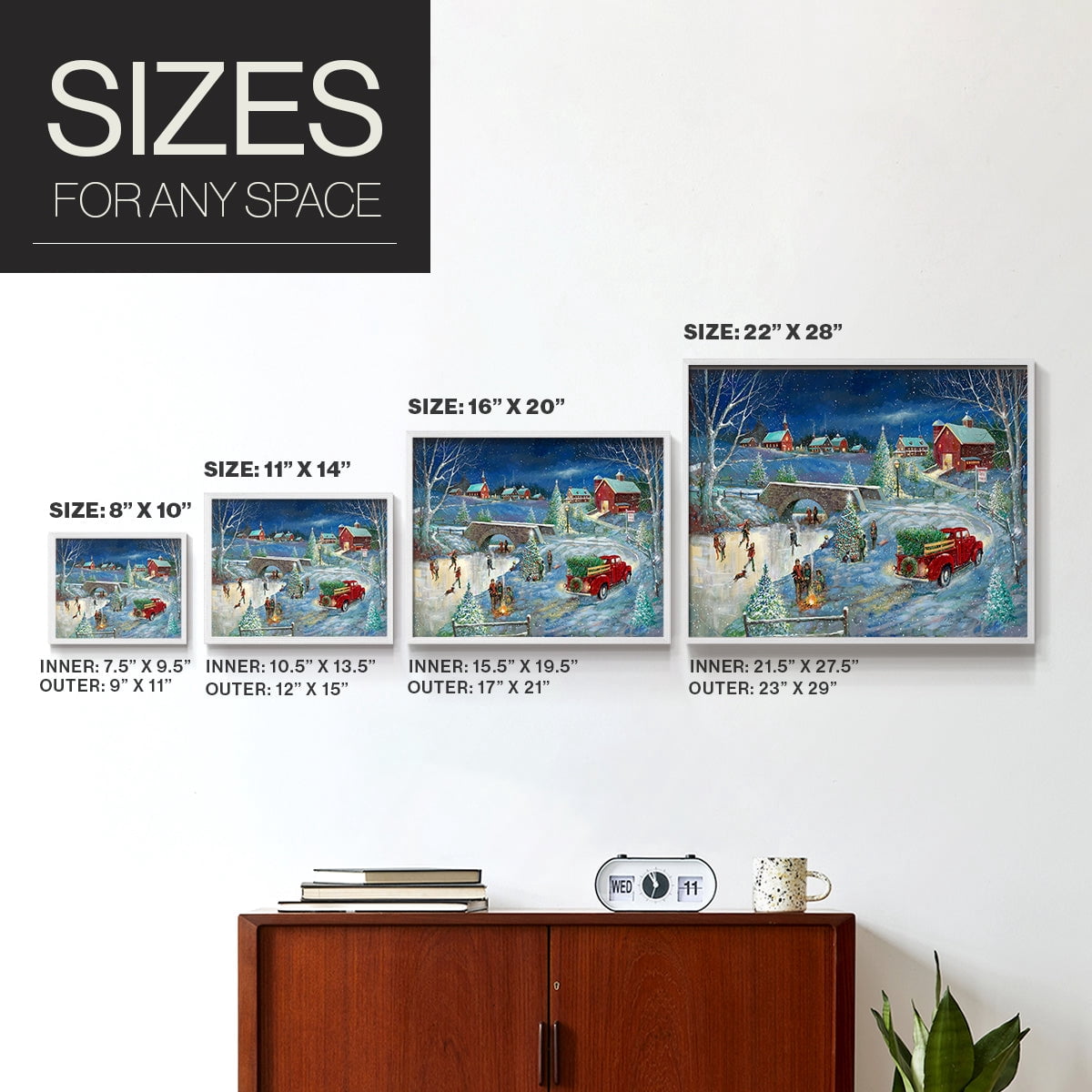 Warm Holiday Memories by Ruane Manning - Restickable Framed Giclée Print with Real Wood Frame