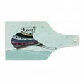 thumbnail image 1 of Bear Cutting Board, Hipster Polar Bear with Fair Isle Style Sweater Sitting on Ice Christmas Snowflakes, Tempered Glass Cutting and Serving Board, Wine Bottle Shape, Multicolor, by Ambesonne, 1 of 1
