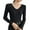 #097-Black, variant on Women's Form Fitting Long Sleeve Sweater Solid Color Stretchy Knit Top Casual Chic-Style Style