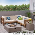 thumbnail image 3 of Noble House Brava 5 Seater Sectional Sofa Set with Fire Pit Teak Beige/Gray, 3 of 9