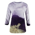 thumbnail image 4 of TIMIFIS Blouses d'Été/automne pour Femmes, Blouses Imprimées Décontractées à Manches Trois-Quarts Col Rond - Automne, 4 of 5