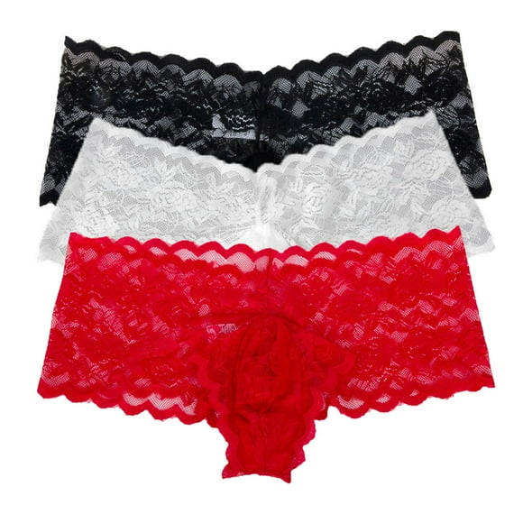 Men's 3 Colors Pack Boxer Briefs Male Panties Pouch Ice Silk Underwear Lingerie Clothing Dress For Boyfriend Husband