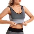 thumbnail image 3 of Sngxgn Women's Medium Support Tank Top Ribbed Seamless Workout Exercise Sport Bra(Grey,XXXL), 3 of 9