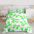 thumbnail image 2 of jejeloiu Green Bowtie Bow Queen Comforter Set,Cute Ribbon Bowknot Bedding Comforter Set For Girl Teens Reversible 3-Piece, 2 of 8