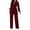 Wine, variant on Umfun Pants for Women, Jumpsuits for Women, Fall Fashion V-Neck Pocket Button Long Sleeve Tie Jumpsuit Red M