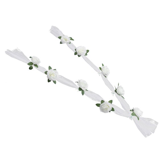 STRANDCHIC Artificial White Rose Car Decoration Lifelike Realistic Flowers for Wedding, Party, Home and Room Decor