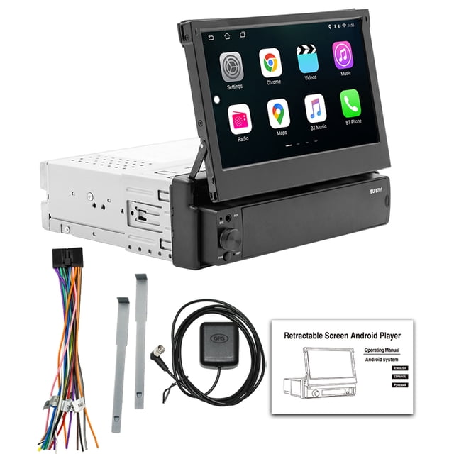 Riwcyla Lecteur MP5 7 Po Écran Tactile Rétractable Voiture Audio et Auto Multifonction avec Fonction, Parfait pour une Utilisation Quotidienne, les Activités de Plein Air, les Voyages et les occasions Décontractées