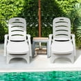 thumbnail image 3 of Patiojoy 2 PCS Patio Chaise Lounge Chair 5-Position Folding Recliner for Beach Poolside Backyard White, 3 of 10