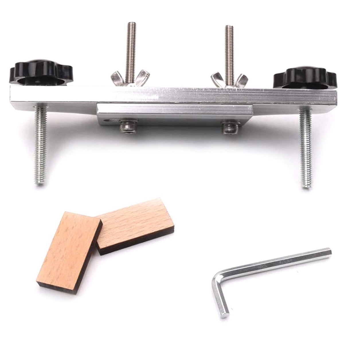 Durable Stainless Steel Guitar Bridge Clamp Assembly Luthier Supply Tool L Wrench With 2 Threaded Outboard Holes