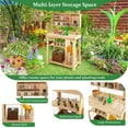 thumbnail image 4 of Costway Table de Rempotage de Jardin Banc de Rempotage Extérieur Poste de Travail en Bois avec Étagère de Rangement, 4 of 10
