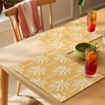 thumbnail image 4 of Yellow Orange Palm Tree Placemats Set of 8 Summer Botanical Tropical Tree Place Mats Indoor Wipeable Table Mats Washable Cloth Dining Table Placemats for Kitchen Holiday Party Home Decor 13x19 Inch, 4 of 9