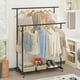 thumbnail image 4 of Calmootey Perchero de Doble Varilla para Ropa, Perchero para Colgar con Ruedas, Organizador de Ropa portátil para Dormitorio, Sala de Estar, Tienda de Ropa, Negro, 4 of 5