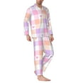 thumbnail image 3 of Bingfone Men'S Pajama Set 2 Piece Loungewear Pjs, Long Sleeve With Pajama Pants-Heart Buffalo Plaid, 3 of 9