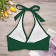 thumbnail image 6 of HNMKIU Women's Elegant Strappy V-Neck Solid Full Coverage Tankini Top For Beach and Pool Bathing Suits for Women Z01_Dark Green,M, 6 of 6