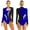 Black&Royal Blue, variant on Aiihoo Women's Rhinestone Ice Figure Skating Dance Dress Mesh Patchwork Ballet Gymnastics Leotard Black&White S