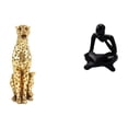 thumbnail image 1 of Escultura de pensador abstracto dorado, adorno decorativo de mesa para centro de mesa, para oficina, hogar, sala de estar, decoración de esta, 1 of 8