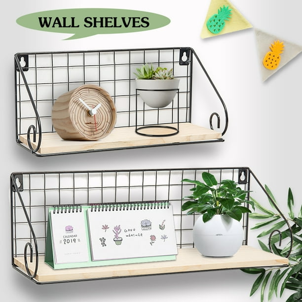 1 Pc Wooden Wall Wire Shelf Mounted Floating Shelves Rustic Wood Decorative Storage Rack For Bedroom Living Room Bathroom Kitchen S L Size Com - Kitchen Wall Shelves And Racks 1 Pc Wooden Wall Wire Shelf Mounted Floating Shelves Rustic Wood Decorative Storage Rack For Bedroom Living Room Bathroom Kitchen S L Size Com - Kitchen Wall Shelves And Racks