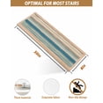 thumbnail image 6 of Bohemian Teal Stair Treads Non Slip for Steps Brown Stripe Retro Wave Line 10 Pcs Reusable Adhesive Stair Runner Mats for Dogs Elders Carpet Treads Rugs for Staircase 8x30 In, 6 of 7