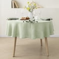 thumbnail image 2 of Round Linen Tablecloth 65'' DIA - 100% Pure European Flax Table Cloth - Sage, 2 of 5