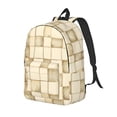 thumbnail image 3 of Casual Canvas Backpack Without Interlayer Large Capacity Stick Bag Design For Outdoor Shopping Office Outdoor Sports Beige Checked Hand-Drawn Sketch_1 Medium, 3 of 7