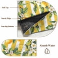 thumbnail image 6 of Round Rugs 4Ft, Lemon Leaves Round Area Rug Washable Indoor Throw Carpet, Yellow Vertical Stripes Spring Flowers Soft Non Slip Circle Rug for Kitchen Nursery Room Home Decor Aesthetic, 6 of 8