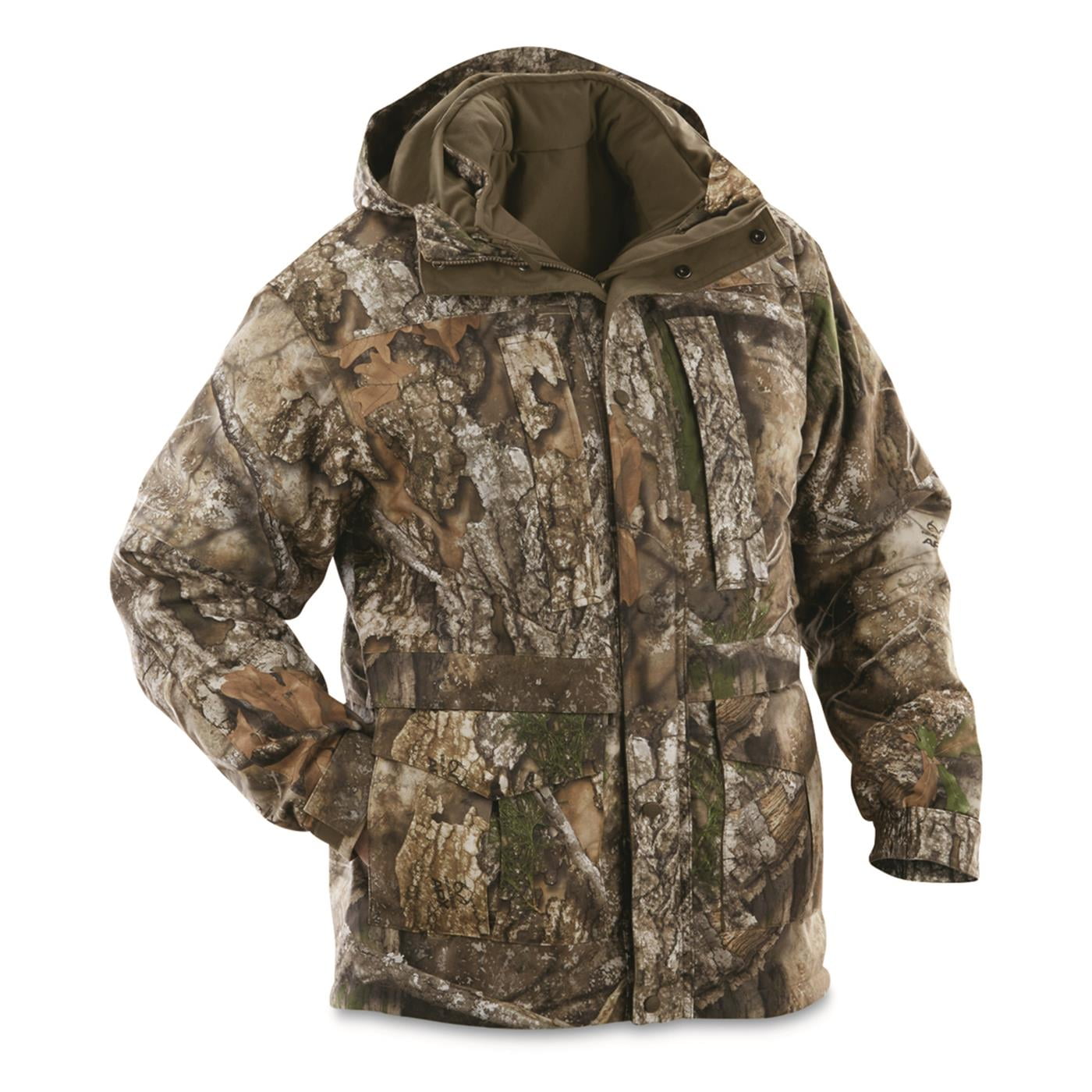 Guide Gear Steadfast 4-in-1 Hunting Parka, 150 Gram Thinsulate, Waterproof Mossy Oak Country Roots MEDIUM