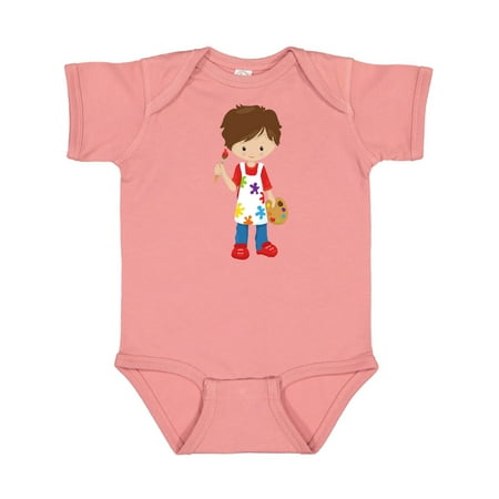 

Inktastic Cute Boy Brown Hair Painter Paint Artist Gift Baby Boy Bodysuit