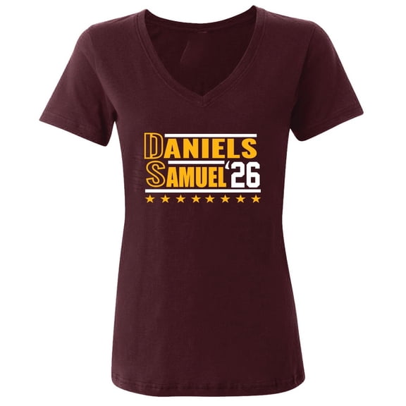 Jayden Daniels Deebo Samuel Washington 2026 LADIES V-NECK Shirt T-Shirt
