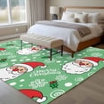thumbnail image 4 of Merry Christmas Area Rugs 8'x10', Small Throw Rugs for Living Room Patio, Santa Claus Xmas Winter Leaves Snowflake Green Indoor Outdoor Rug Non-Slip Low Pile Carpet Runner Reversible Floor Mats, 4 of 8