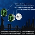 thumbnail image 2 of Gem Stone King 1.60 Ct Oval 7x5mm Emerald Envy Mystic Topaz 14K White Gold Stud Earrings for Women Men, 2 of 6