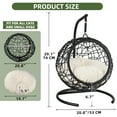 thumbnail image 3 of Uforic Cat Swing Bed with Stand, Hanging Hammock with PE Wicker Basket & Detachable Cushion, Black, 3 of 8