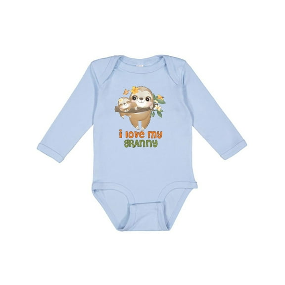 Inktastic Sloth I Love My Granny Boys or Girls Long Sleeve Baby Bodysuit