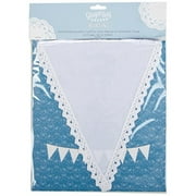 Ginger Ray Cotton Fabric Bunting with Alternate Lace Edging Banner, 3.5 M, White