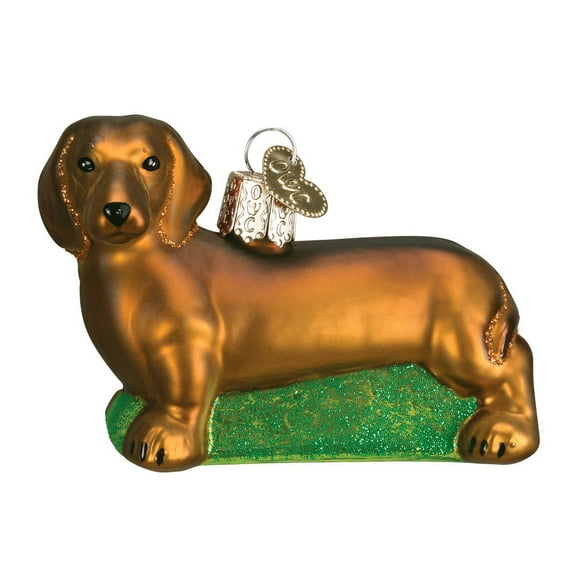 Old World Christmas Dog Collection Glass Blown Ornaments for Christmas Tree Dachshund, Model:12219